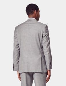 Classic Fit Light Grey Twill Suit Jacket-preview4