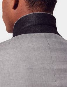 Classic Fit Light Grey Twill Suit Jacket-preview5