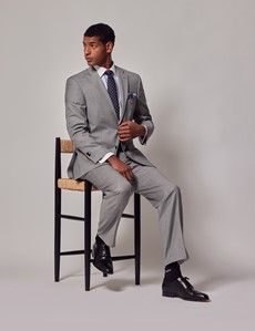 Light Grey Twill Weave Classic Suit