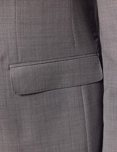 Men's Light Grey Twill Wool Classic Fit Suit | Hawes and Curtis