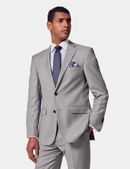 Classic Fit Light Grey Twill Suit