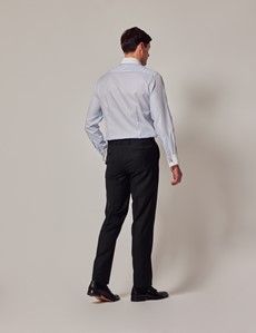 Black Twill Weave Double Breasted Slim Suit-preview11