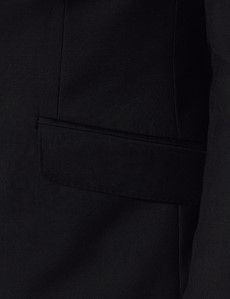 Black Twill Weave Double Breasted Slim Suit-preview3