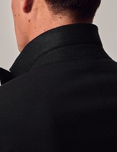 Black Twill Weave Double Breasted Slim Suit-preview8