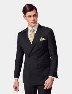 Slim Fit Black Twill Suit