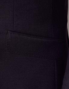 Dark Charcoal Twill Wool Double Breasted Slim Fit Suit Jacket-preview2