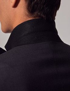 Dark Charcoal Twill Wool Double Breasted Slim Fit Suit Jacket-preview4