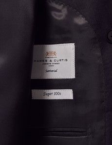 Dark Charcoal Twill Wool Double Breasted Slim Fit Suit Jacket-preview3