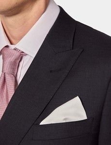 Slim Fit Dark Charcoal Twill Suit Jacket