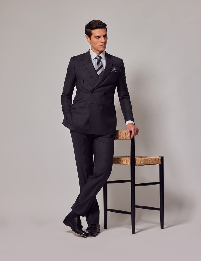 Dark grey fashion slim fit suit