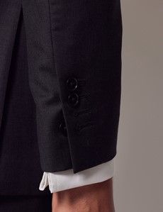 Dark Charcoal Grey Twill Weave Double Breasted Slim Suit-preview6