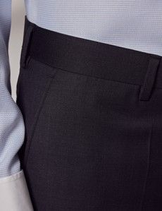 Dark Charcoal Grey Twill Weave Double Breasted Slim Suit-preview8