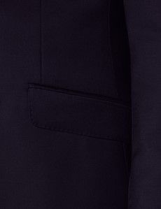 Navy Blue Twill Wool Double Breasted Slim Fit Suit-preview3