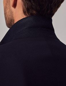 Navy Blue Twill Wool Double Breasted Slim Fit Suit-preview6