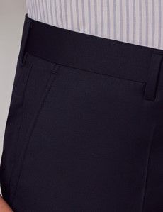 Navy Blue Twill Wool Double Breasted Slim Fit Suit-preview8