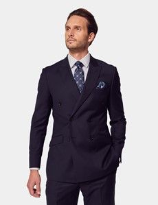 Slim Fit Navy Twill Suit