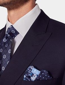 Slim Fit Navy Twill Suit