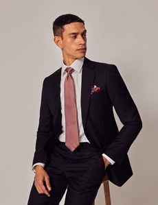 Black Twill Slim Suit Jacket