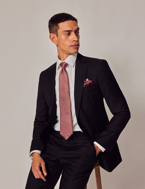Black Twill Slim Suit Jacket