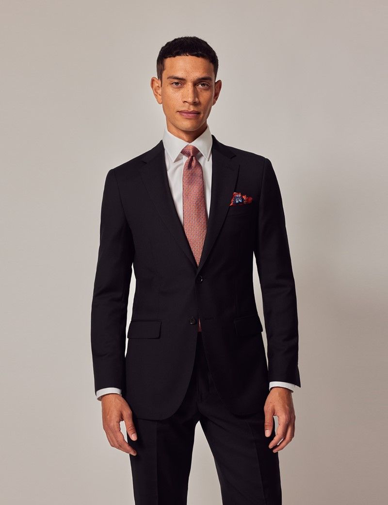 Men's Black Twill Slim Fit Suit Jacket | Hawes & Curtis