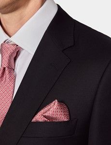 Slim Fit Black Twill Suit Jacket