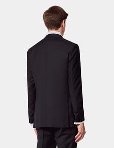 Slim Fit Black Twill Suit Jacket