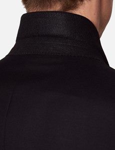 Slim Fit Black Twill Suit Jacket