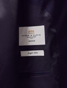 Slim Fit Dark Blue Twill Suit Jacket-preview3