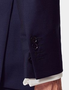 Slim Fit Dark Blue Twill Suit Jacket-preview6