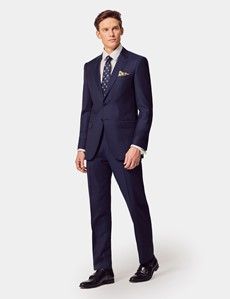 Slim Fit Dark Blue Twill Suit Jacket-preview7