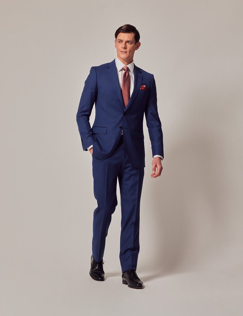 Men's Royal Blue Twill Slim Fit Suit Jacket | Hawes & Curtis