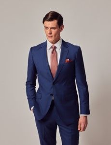 Royal Blue Twill Slim Suit Jacket-preview4
