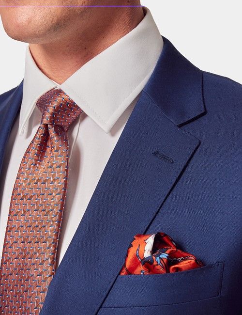Slim Fit Royal Blue Twill Suit Jacket-preview