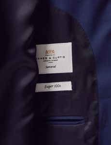Slim Fit Royal Blue Twill Suit Jacket-preview3