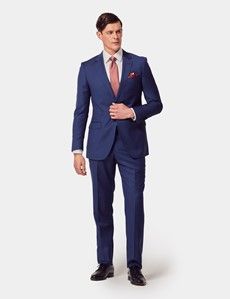 Slim Fit Royal Blue Twill Suit Jacket-preview7