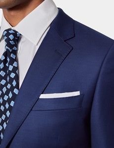 Slim Fit Royal Blue Twill Suit Jacket