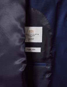 Slim Fit Royal Blue Twill Suit Jacket