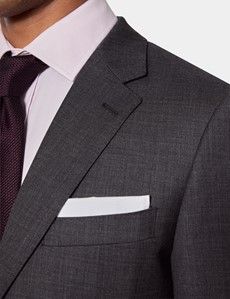 Slim Fit Charcoal Twill Suit Jacket-preview1