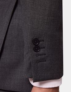 Slim Fit Charcoal Twill Suit Jacket-preview5