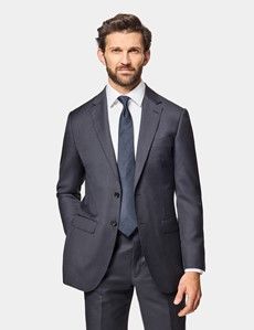 Slim Fit Charcoal Twill Suit Jacket