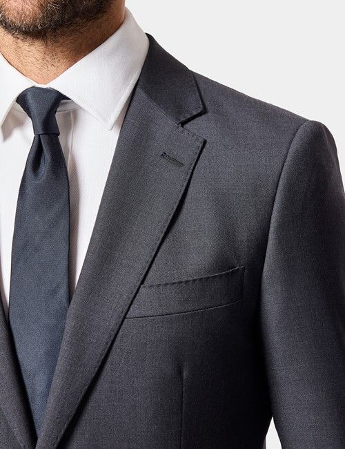 Slim Fit Navy & White Dogtooth Twill Non-Iron Shirt