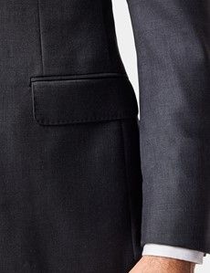 Slim Fit Charcoal Twill Suit Jacket