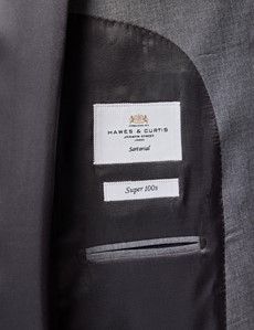 Slim Fit Charcoal Twill Suit Jacket