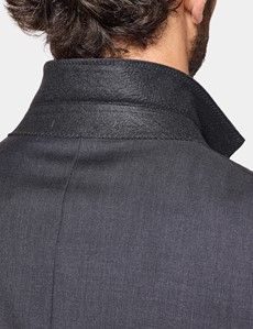 Slim Fit Charcoal Twill Suit Jacket