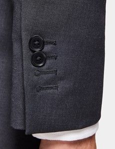 Slim Fit Charcoal Twill Suit Jacket