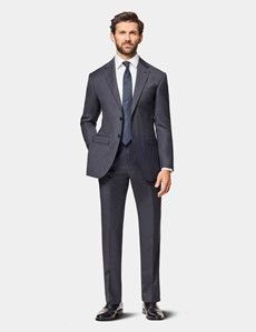 Slim Fit Charcoal Twill Suit Jacket