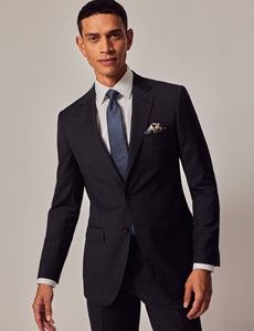 Dark Charcoal Twill Slim Suit Jacket