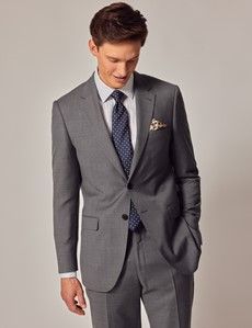 Mid Grey Twill Slim Suit Jacket-preview4