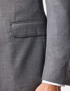 Slim Fit Mid Grey Twill Suit Jacket