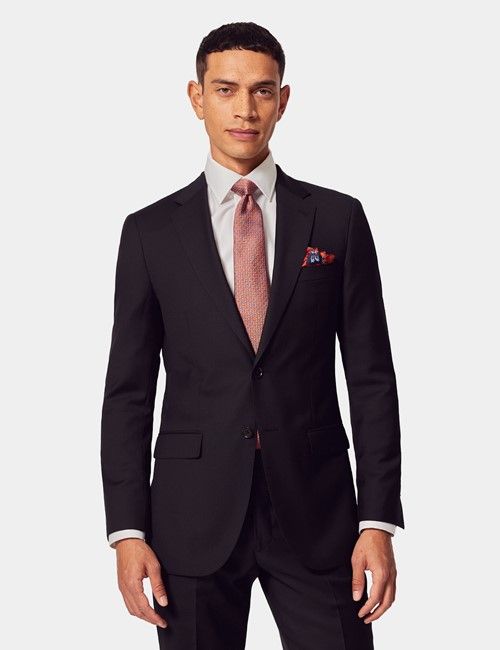 Slim Fit Black Twill Suit
